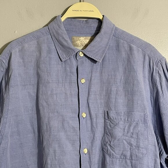Margaritaville Linen Silk Hawaiian Button Shirt Men Sz XL Workwear Summer Relax - Picture 3 of 12